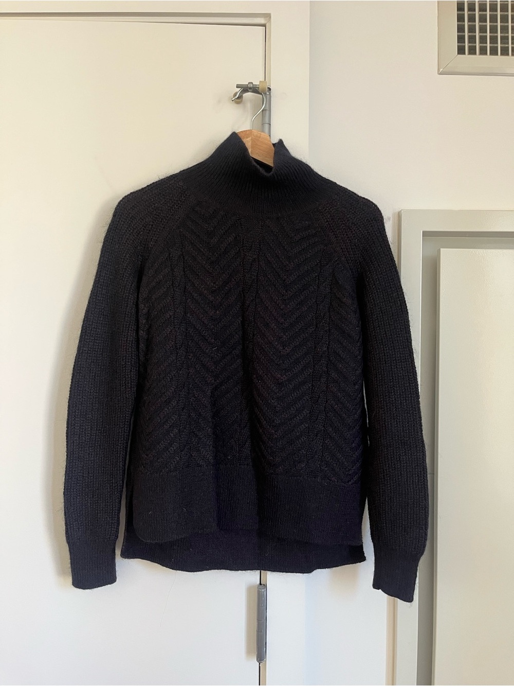 All Saints Black Knit Mock Neck Sweater
